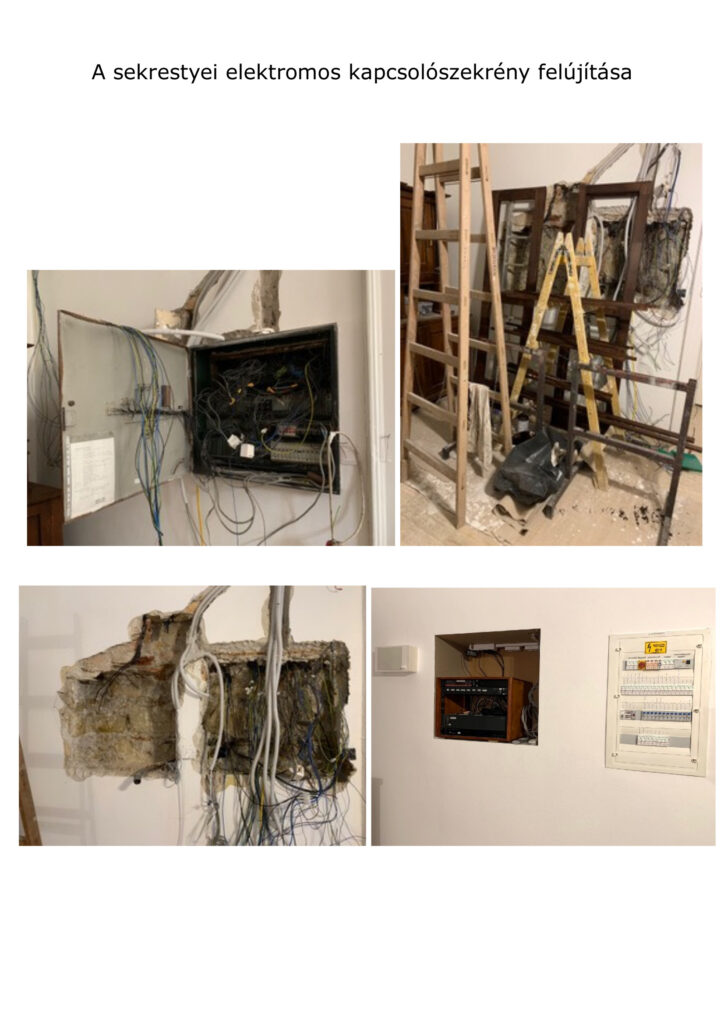 A sekrestyei elektromos kapcsolószekrény felújítása