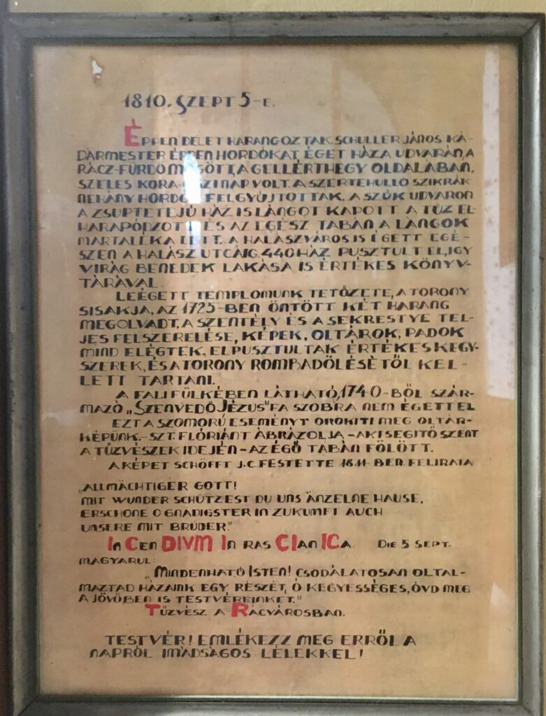 Tabáni tűzvész emlékére