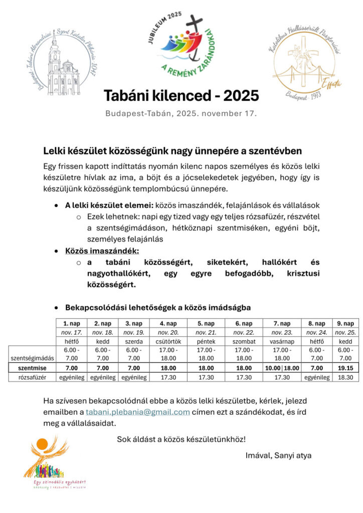 Tabáni kilenced 2025