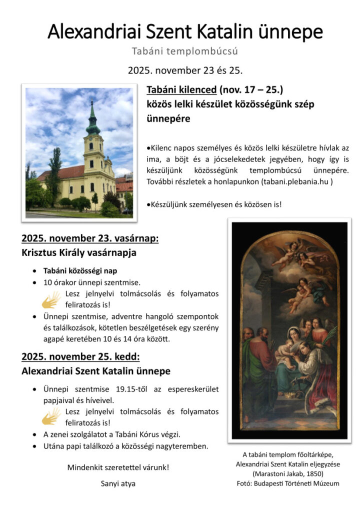 Tabáni templombúcsú 2025
